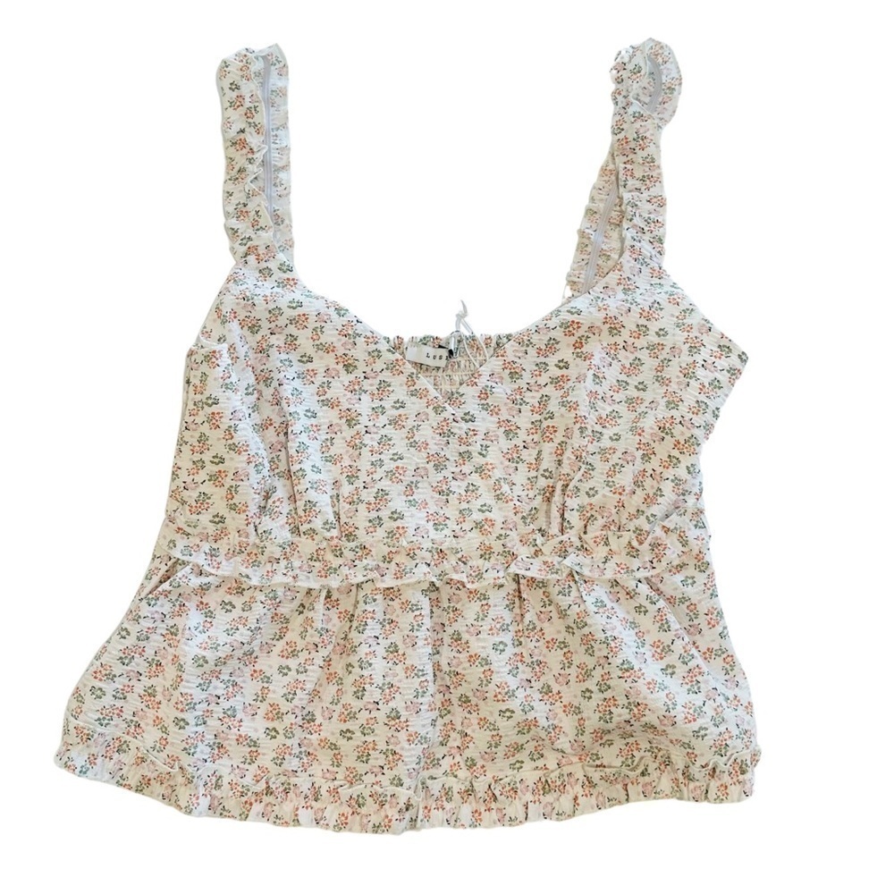 LUSH White Floral Tank Dolly Cross